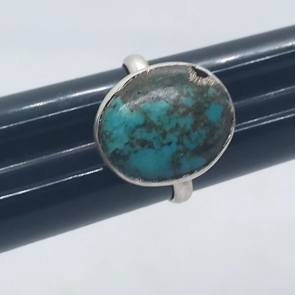Ring sterling‎ silver 925 turquoise size 8.25 - Picture 2 of 3